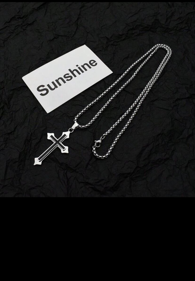 Collier Croix en Acier