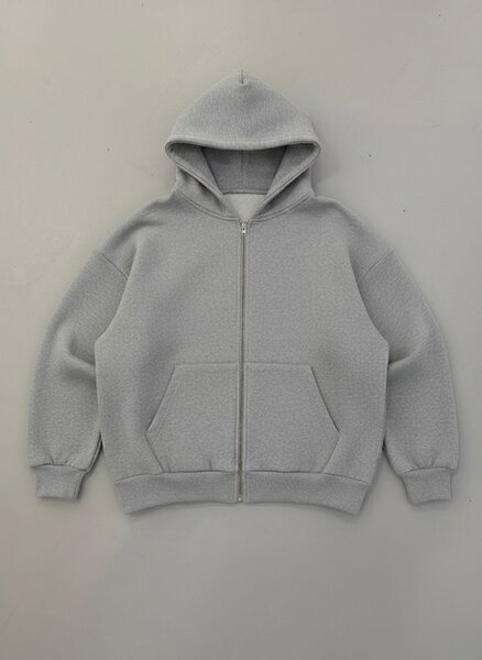 Veste à capuche grise zippée