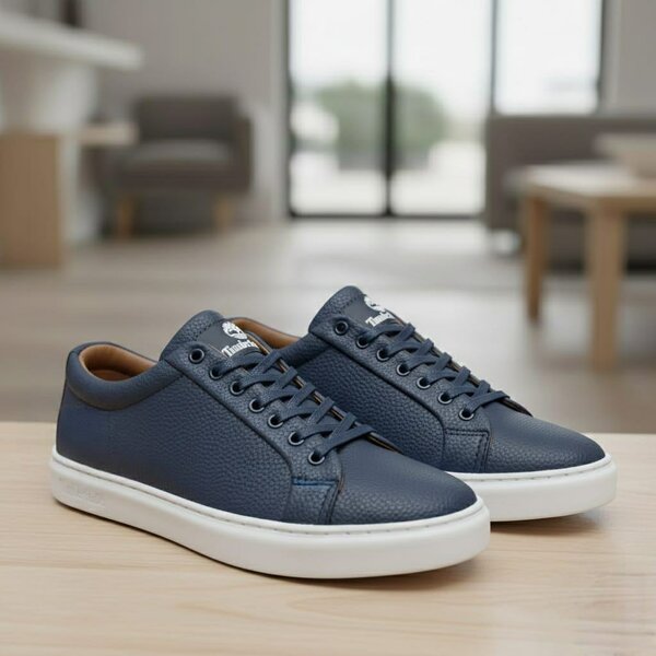 Chaussures en cuir bleu marine pour homme