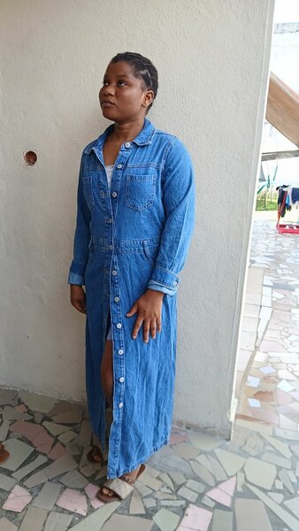 Robe en jean longue élégante