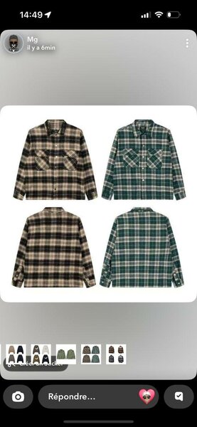 Chemise à carreaux pour hommes