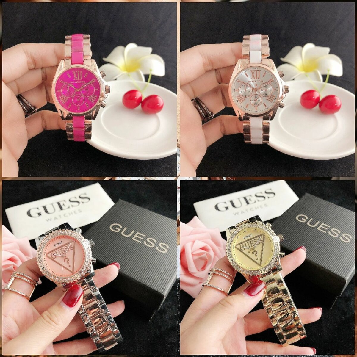 Montres élégantes en acier inoxydable