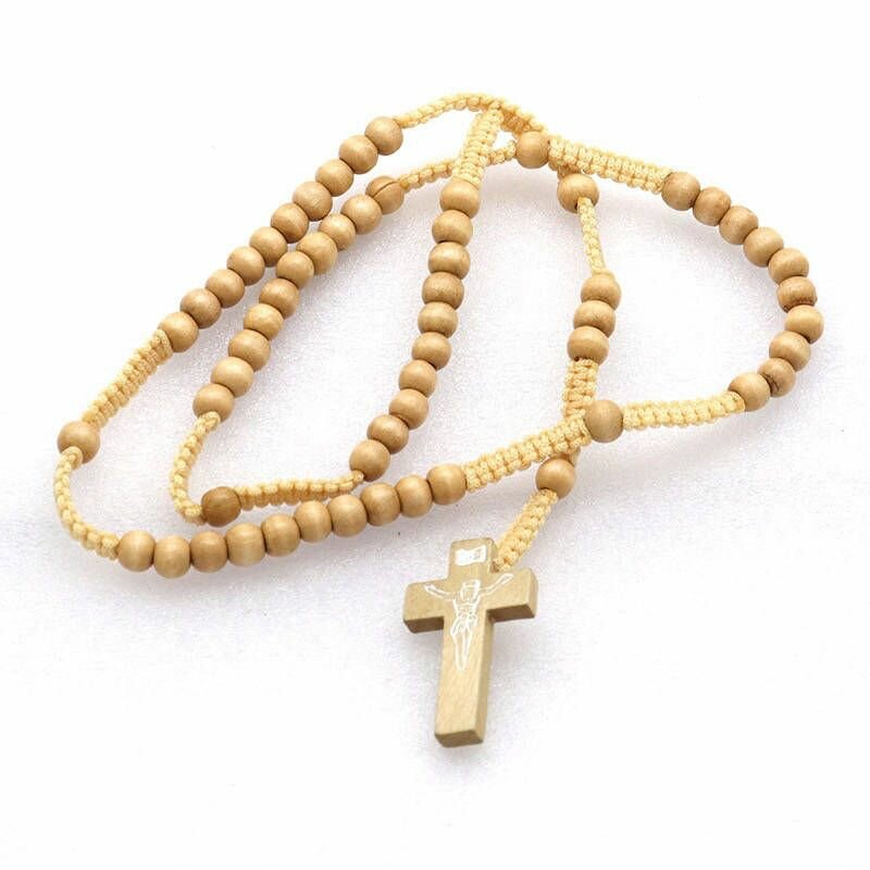Chapelet en bois naturel