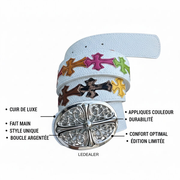 Ceinture en cuir avec croix