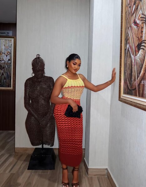 Robe Maxi à Motifs Ondulés