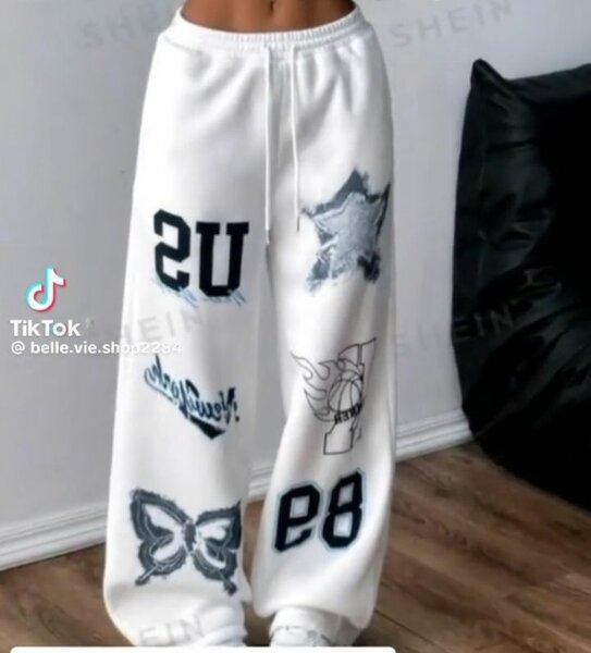 Pantalon de jogging blanc imprimé