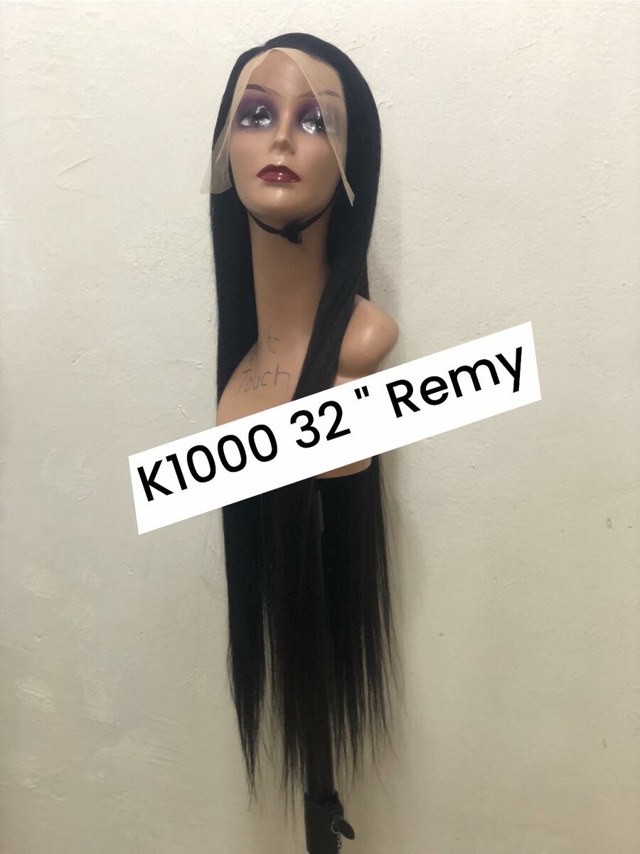 32 " wig long black