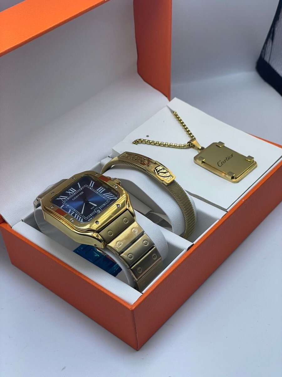 Coffret Montre et Bracelet Doré