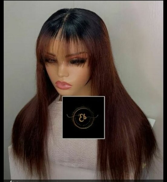 Perruque longue droite ombrée