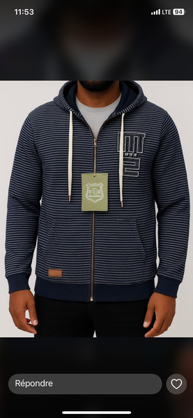 Sweat à capuche zippé homme