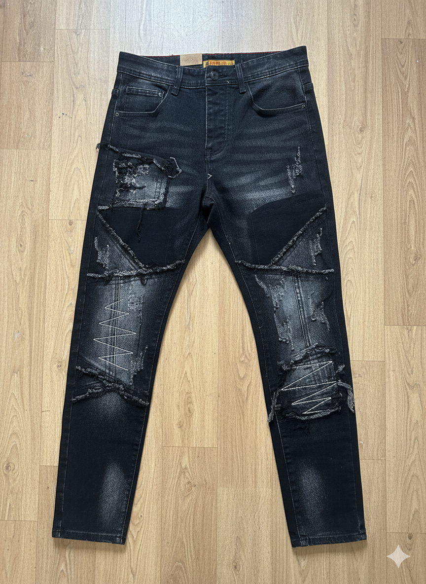 Jean déchiré noir tendance