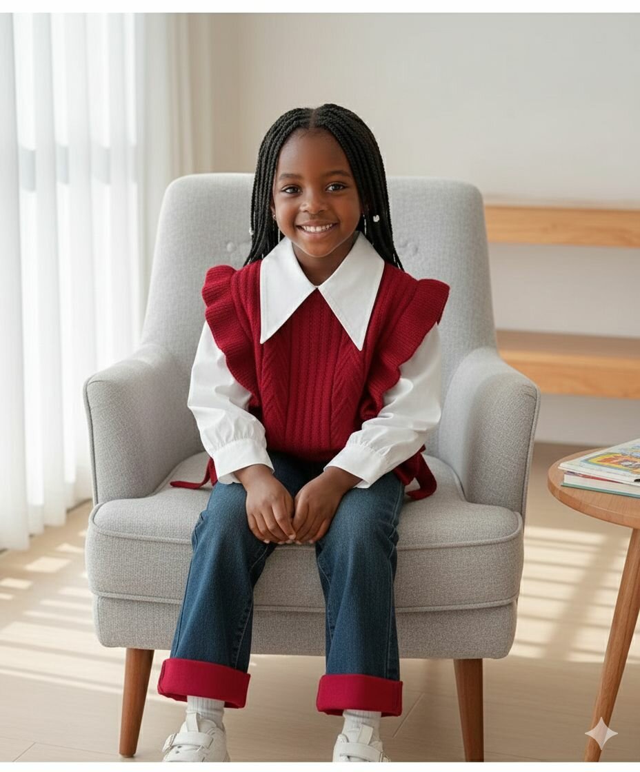 Ensemble fille chic rouge