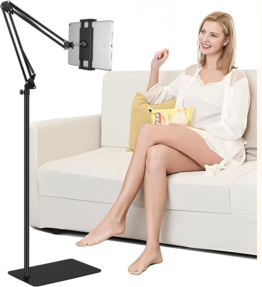 Adjustable Tablet Floor Stand - Universal 360° Rotatable