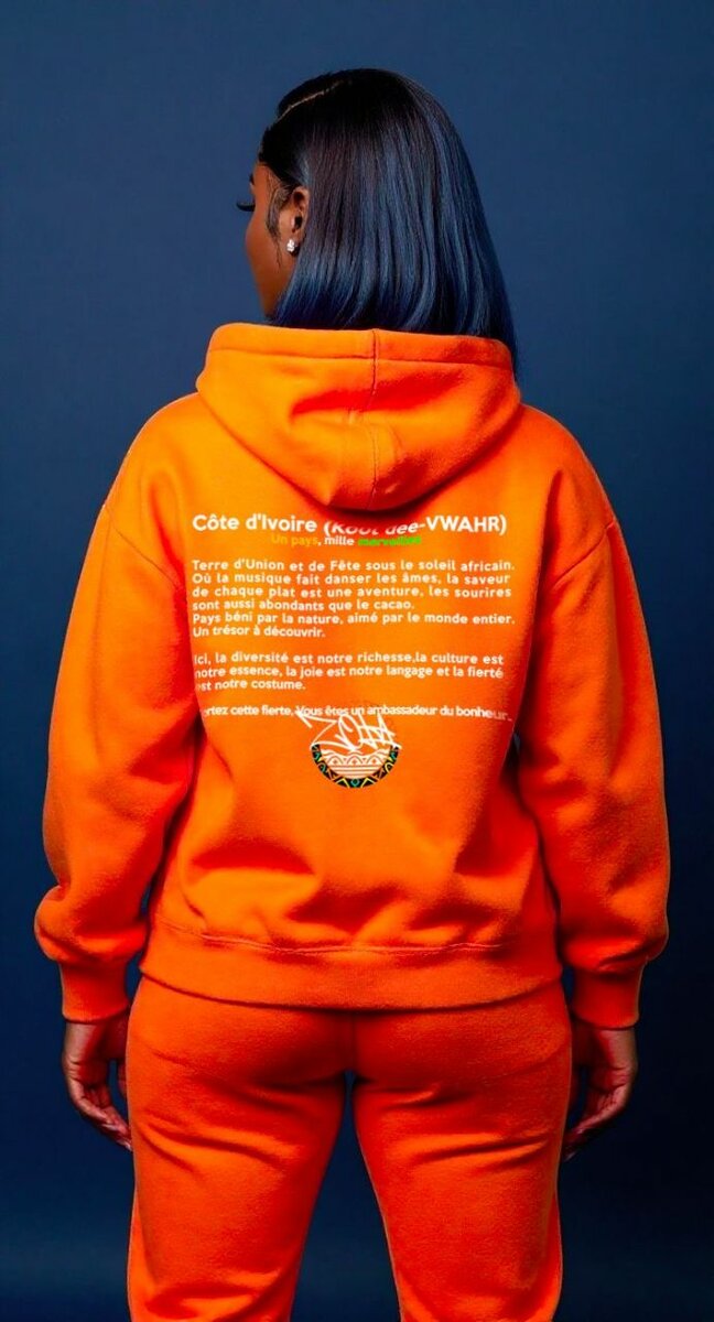 Sweat à capuche Abidjan orange