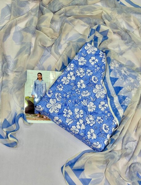 Lady's 3pc Unstich Suits Lawn Colection 2025