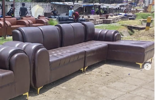 Leather corner sofa