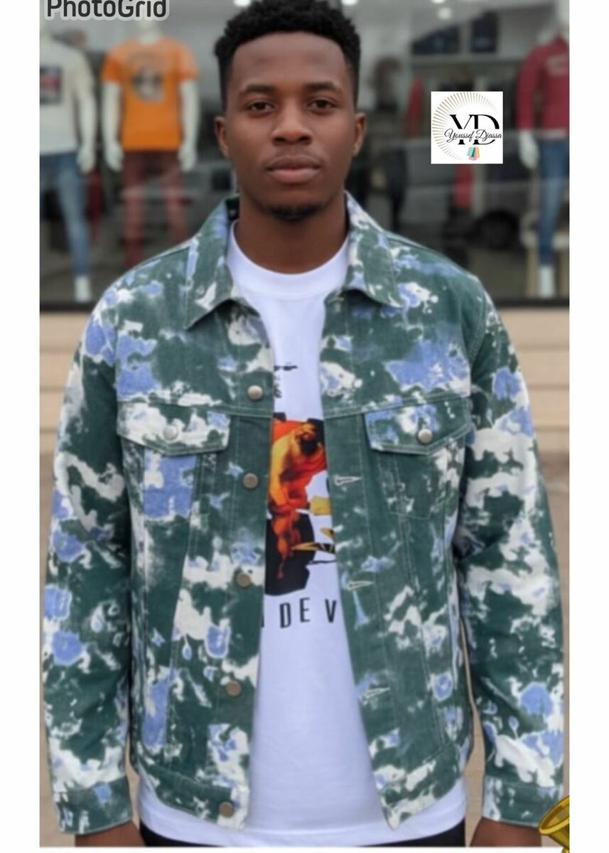 Veste en denim tie-dye homme