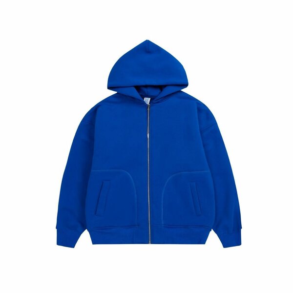 Veste à capuche bleue unisexe