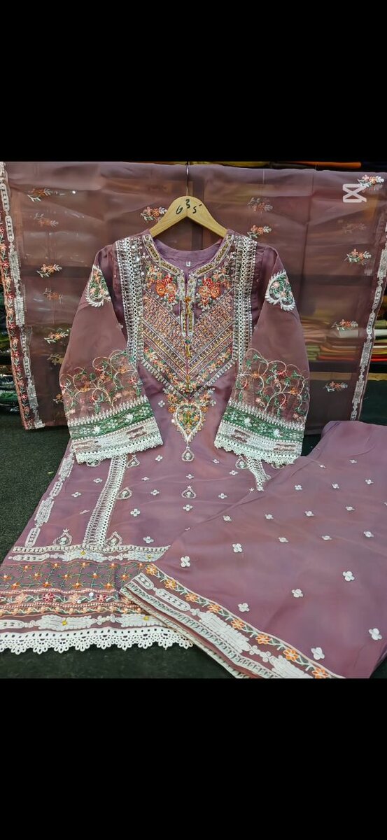 Organza fancy 3 pc suit