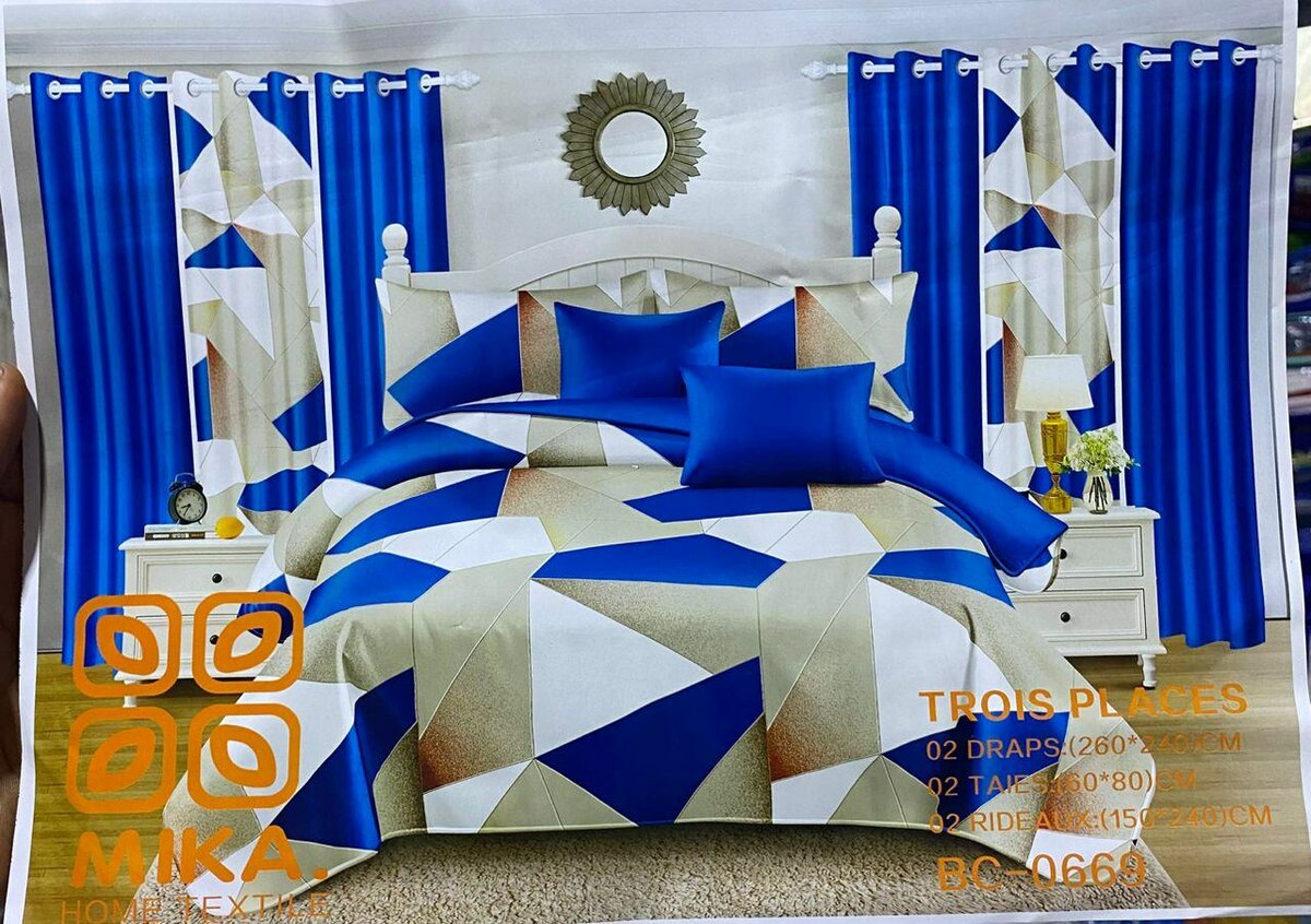 2 rideau,2 drap, 2 coussin