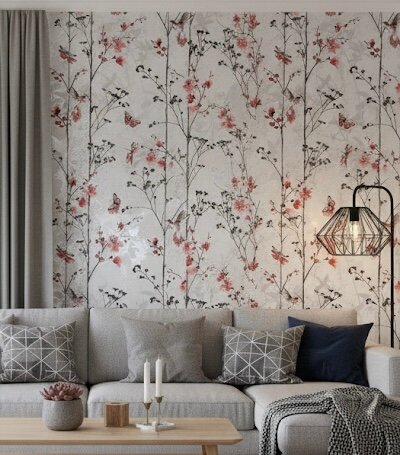 Papier peint floral élégant