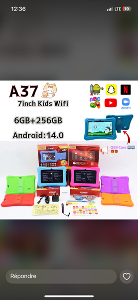 Tablette Enfant 7'' Wifi A37