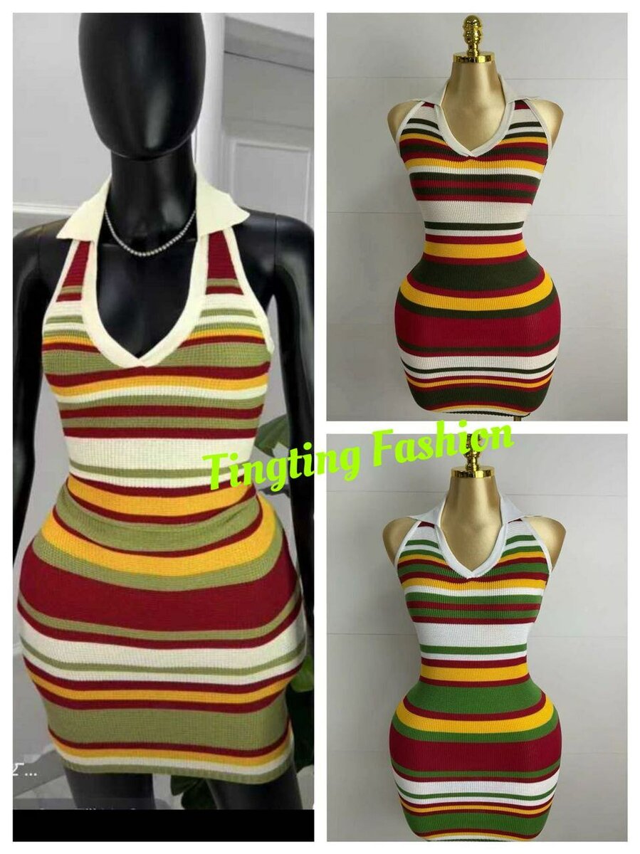 Robe décontractée à rayures