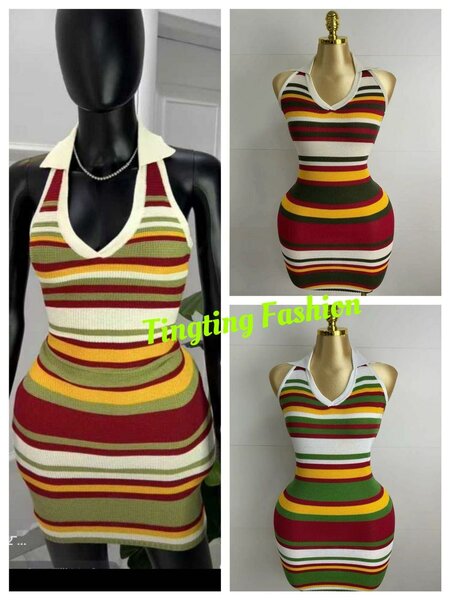 Robe décontractée à rayures