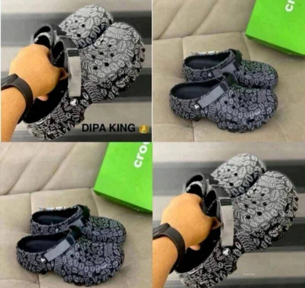 Chaussures Crocs Dior noir et blanc