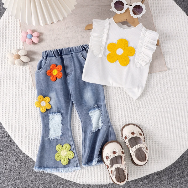 Tenue fille fleurs chic