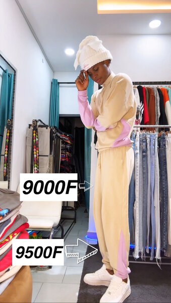 Survêtement Beige bord violet