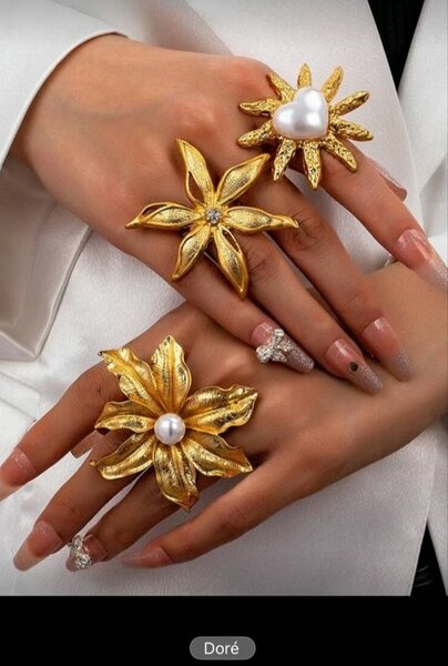 Bagues artisanales dorées