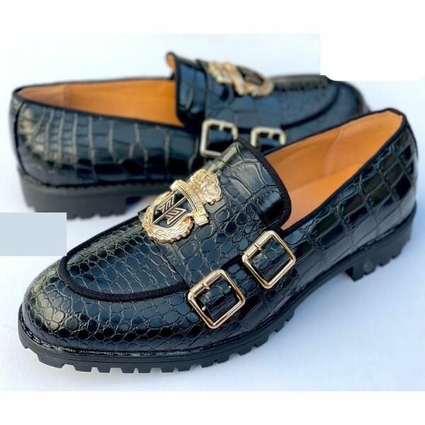 Billion Double Black Belt Slip-On Shoe for Men