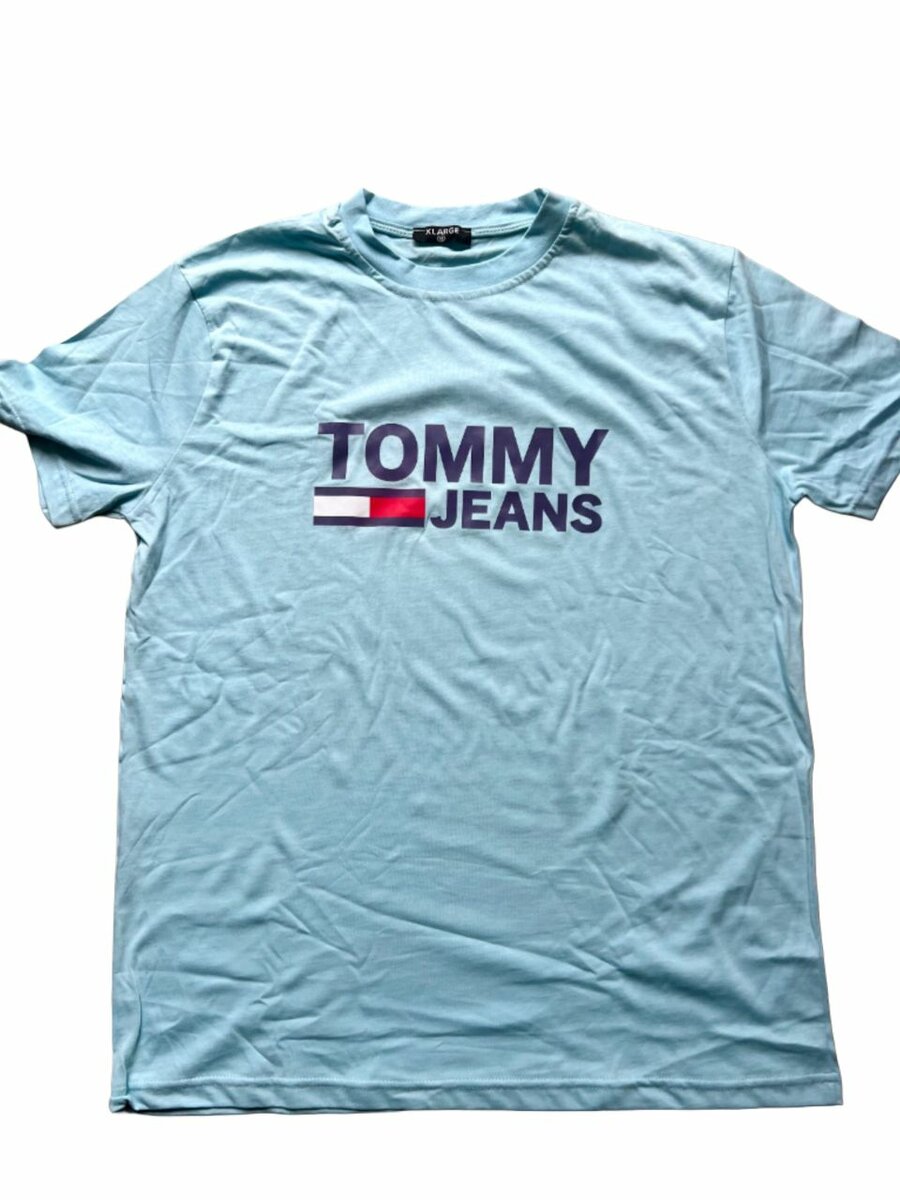 T-shirt bleu logo tendance