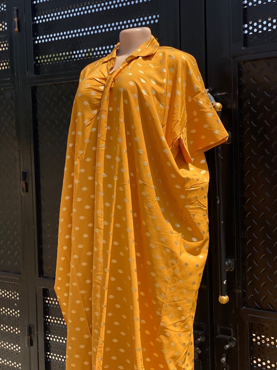 Gold loose stylish dress for l