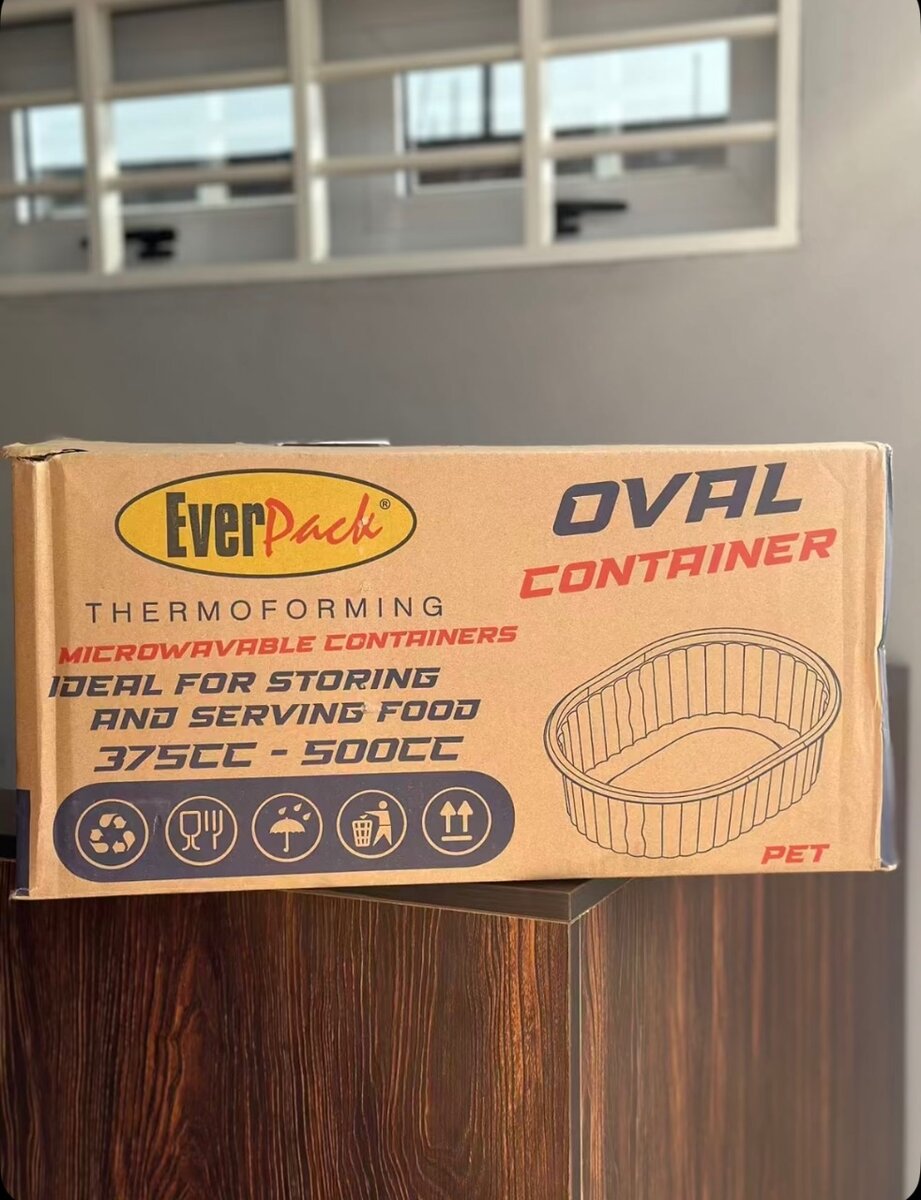 Microwave and food pack container. oval