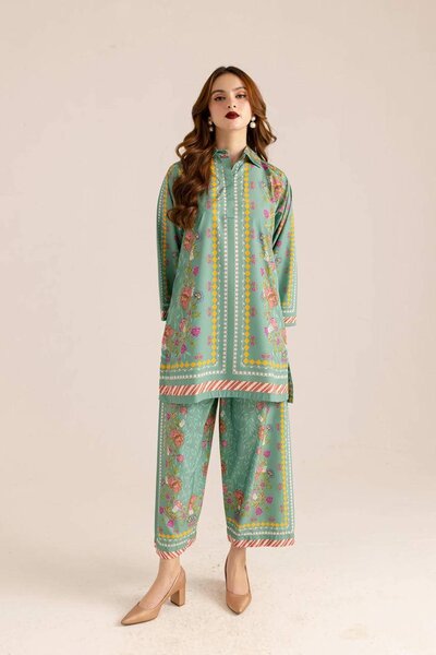 Woman's Stitched Printed 2 Pcs Shirt And Plazo