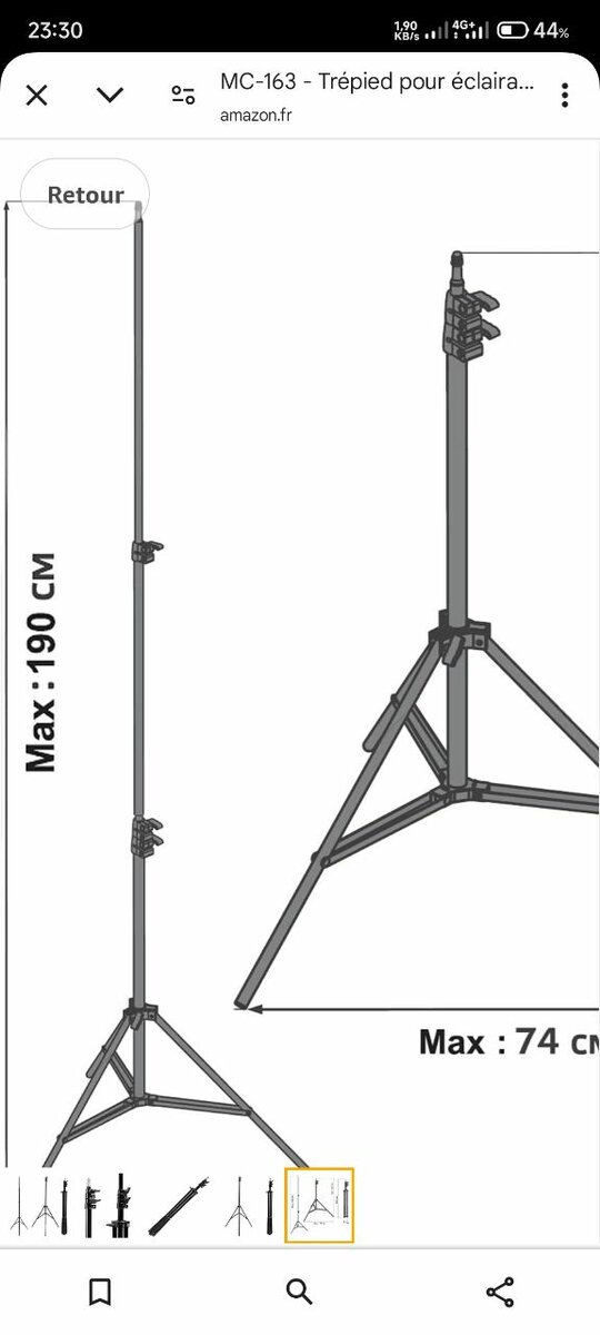 Trépied ajustable 68-190cm