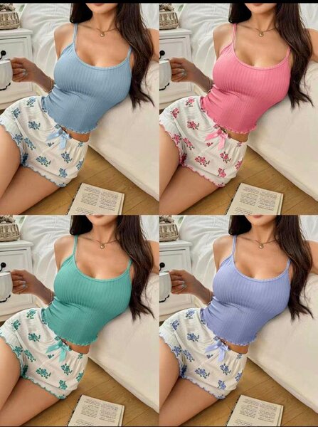 Ensemble pyjama court femme été