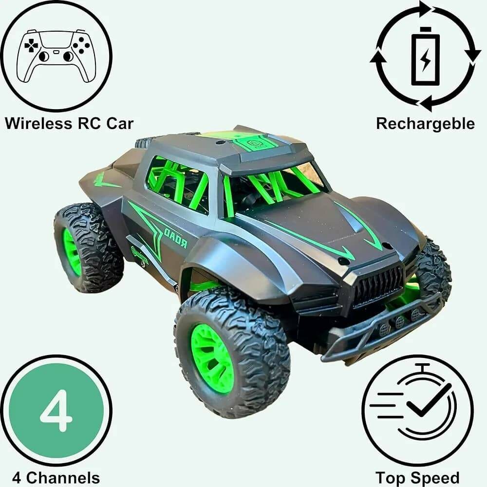 Voiture télécommandée robuste rechargeable tout terrain