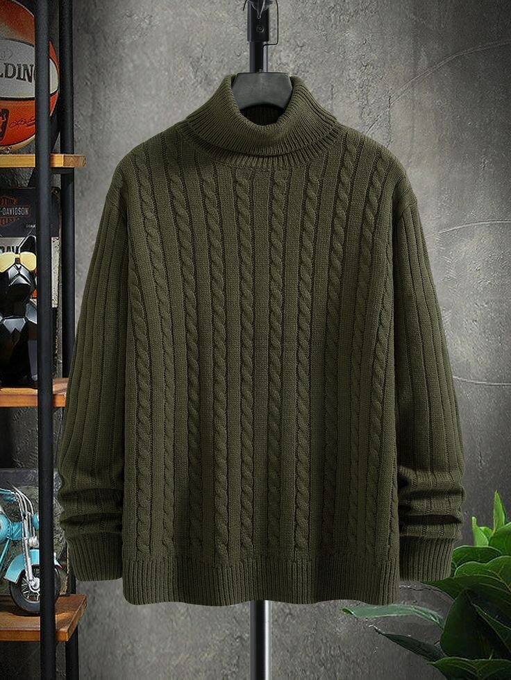 Pull col roulé torsadé homme