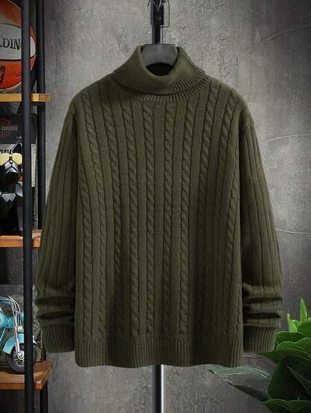 Pull col roulé torsadé homme