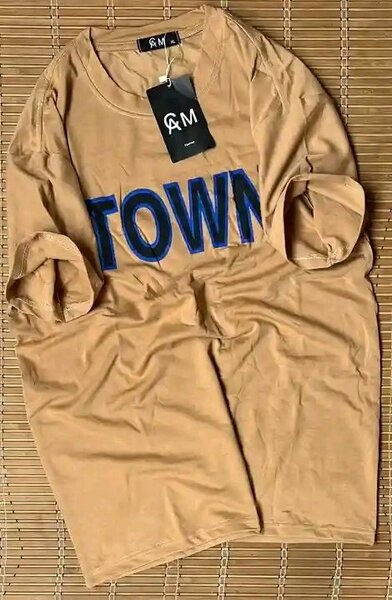 T-shirt en coton beige style