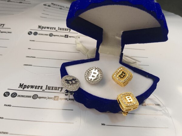 Unisex  Bitcoin stud earrings