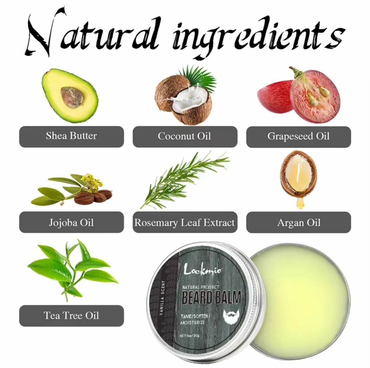 baume à barbe naturel cire 30g