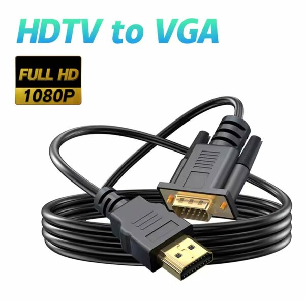 Câble compatible HDMI mâle vers VGA mâle 1080P 60Hz HDMI