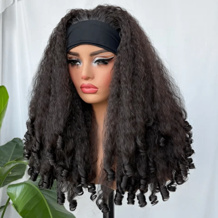 Perruque bouclée avec bandeau