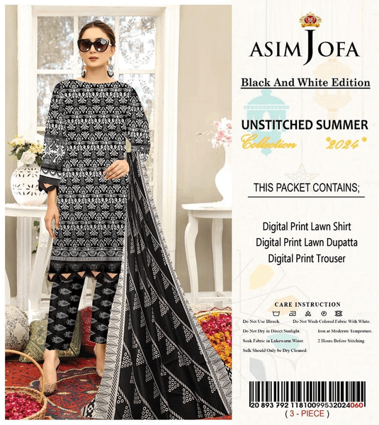 3 Pcs Women unstitched Digital print suit