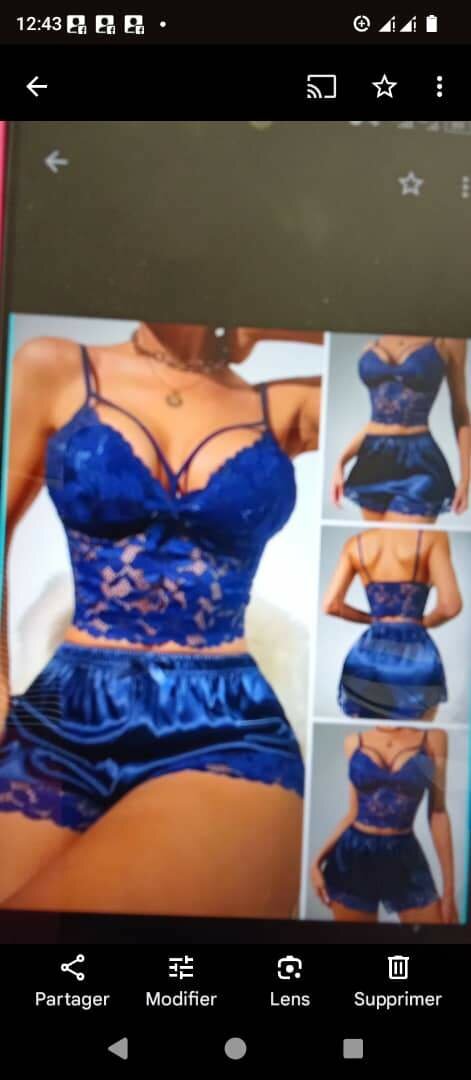 Ensemble lingerie bleu séduction