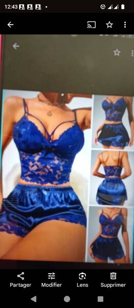 Ensemble lingerie bleu séduction